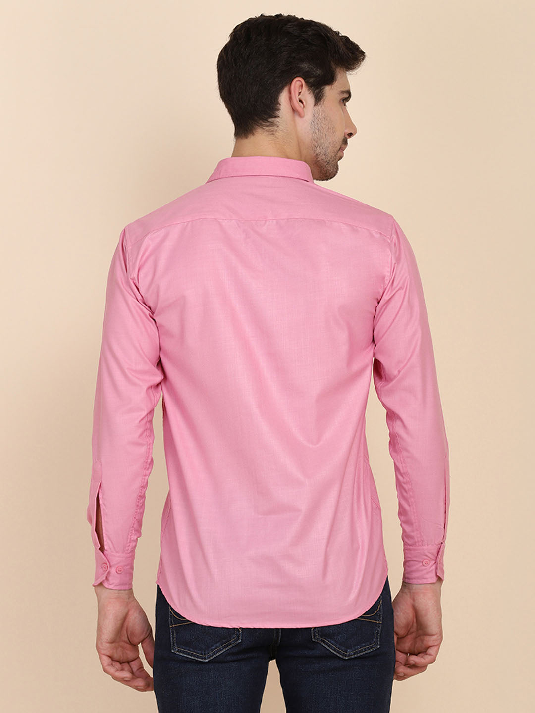 Men Pink Solid Shirt - Tahvo India