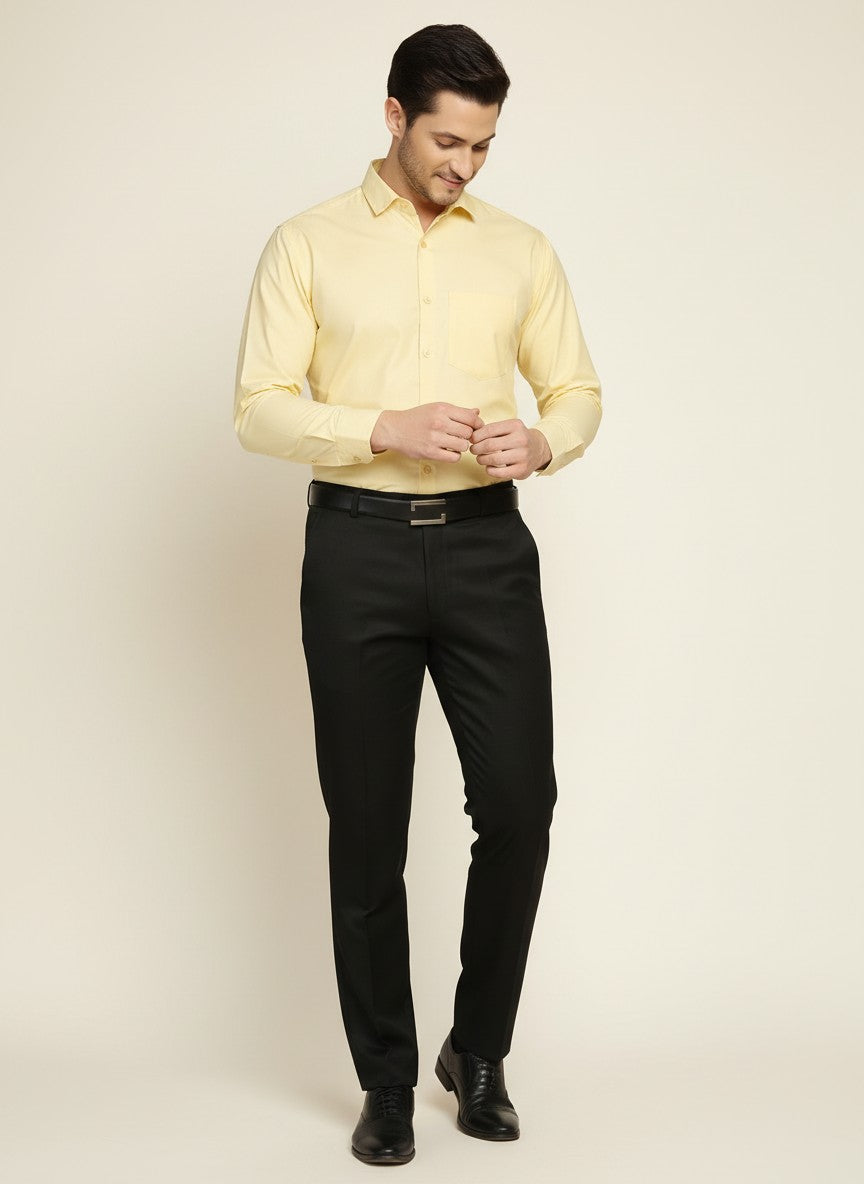 Men Solid Yellow Shirt