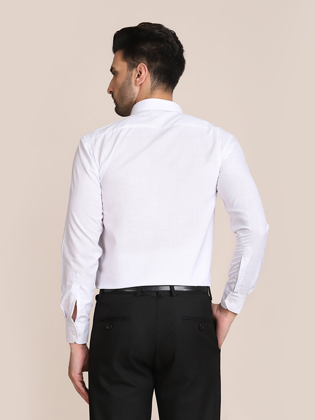 Men White Formal Solid Shirt - Tahvo India