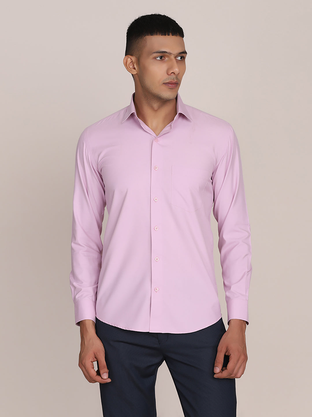 Men Purple Formal Cotton Shirt - Tahvo India