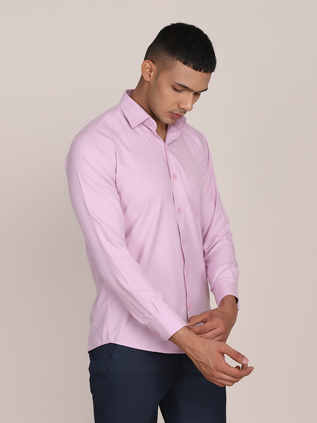 Men Purple Formal Cotton Shirt - Tahvo India