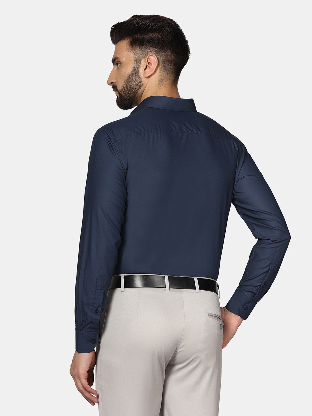 Men Blue Soft Cotton Solid Shirt - Tahvo India
