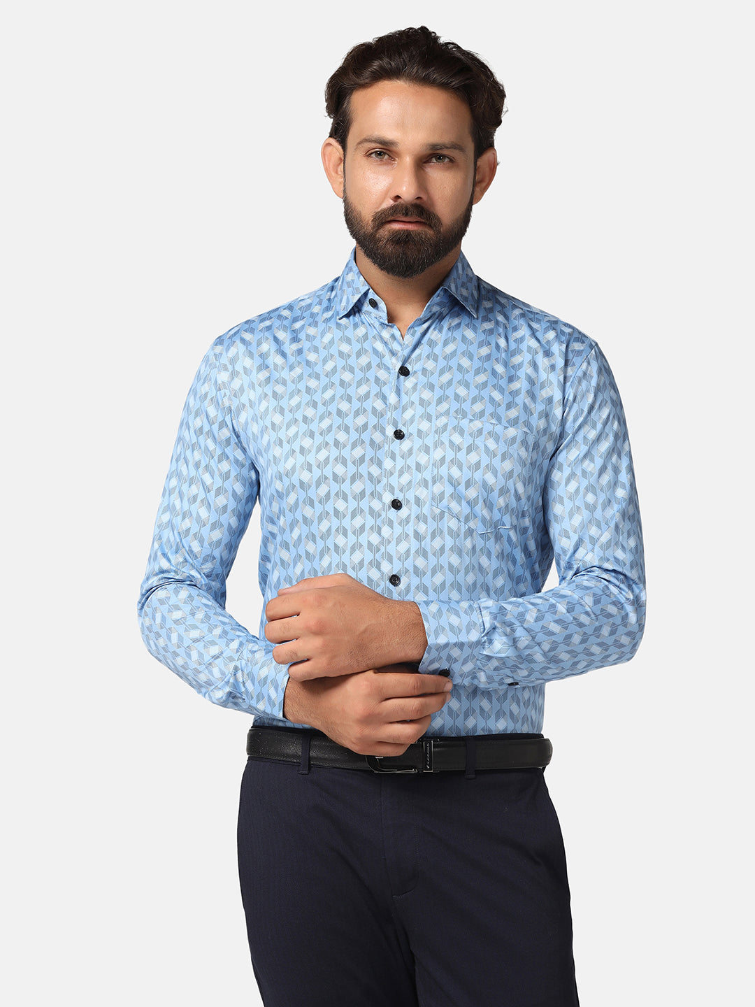 Men Ink Blue Printed Shirt - Tahvo India