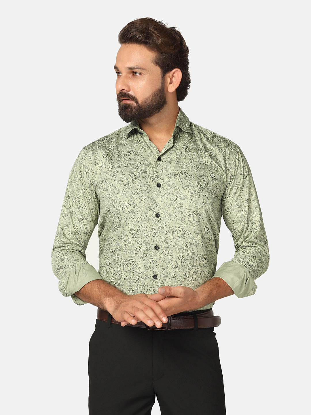 Men Green Printed Shirt - Tahvo India