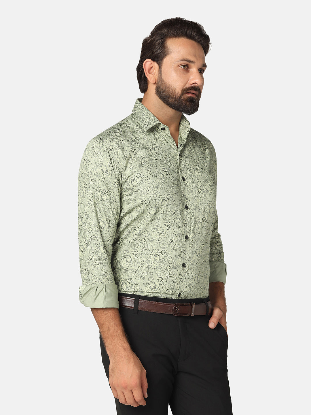 Men Green Printed Shirt - Tahvo India