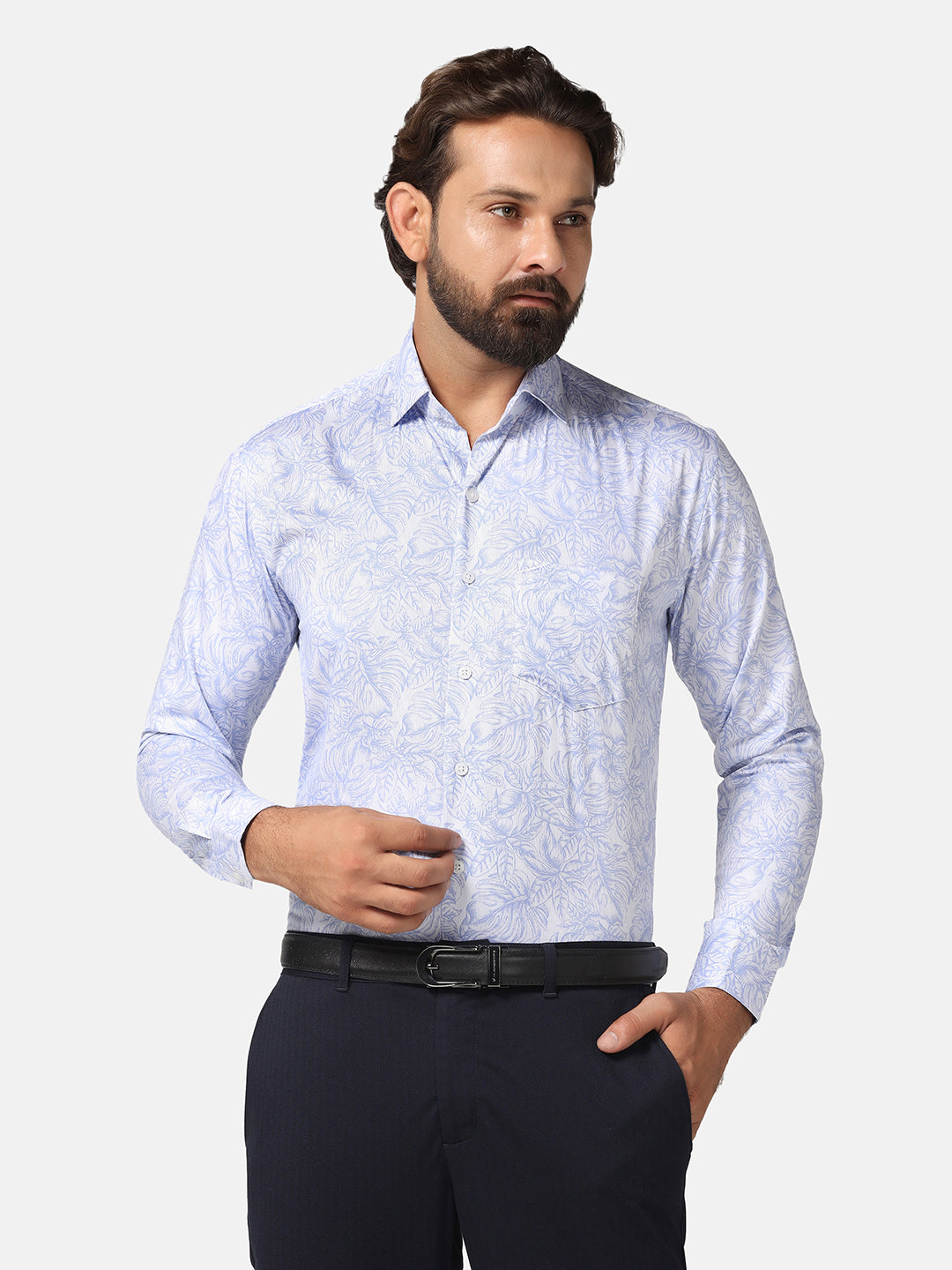 Men Blue Printed Shirt - Tahvo India