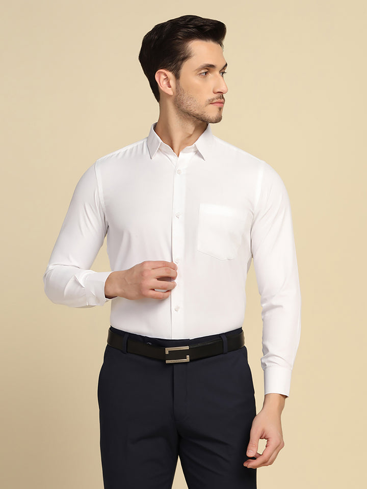 Men White Textured Shirt - Tahvo India