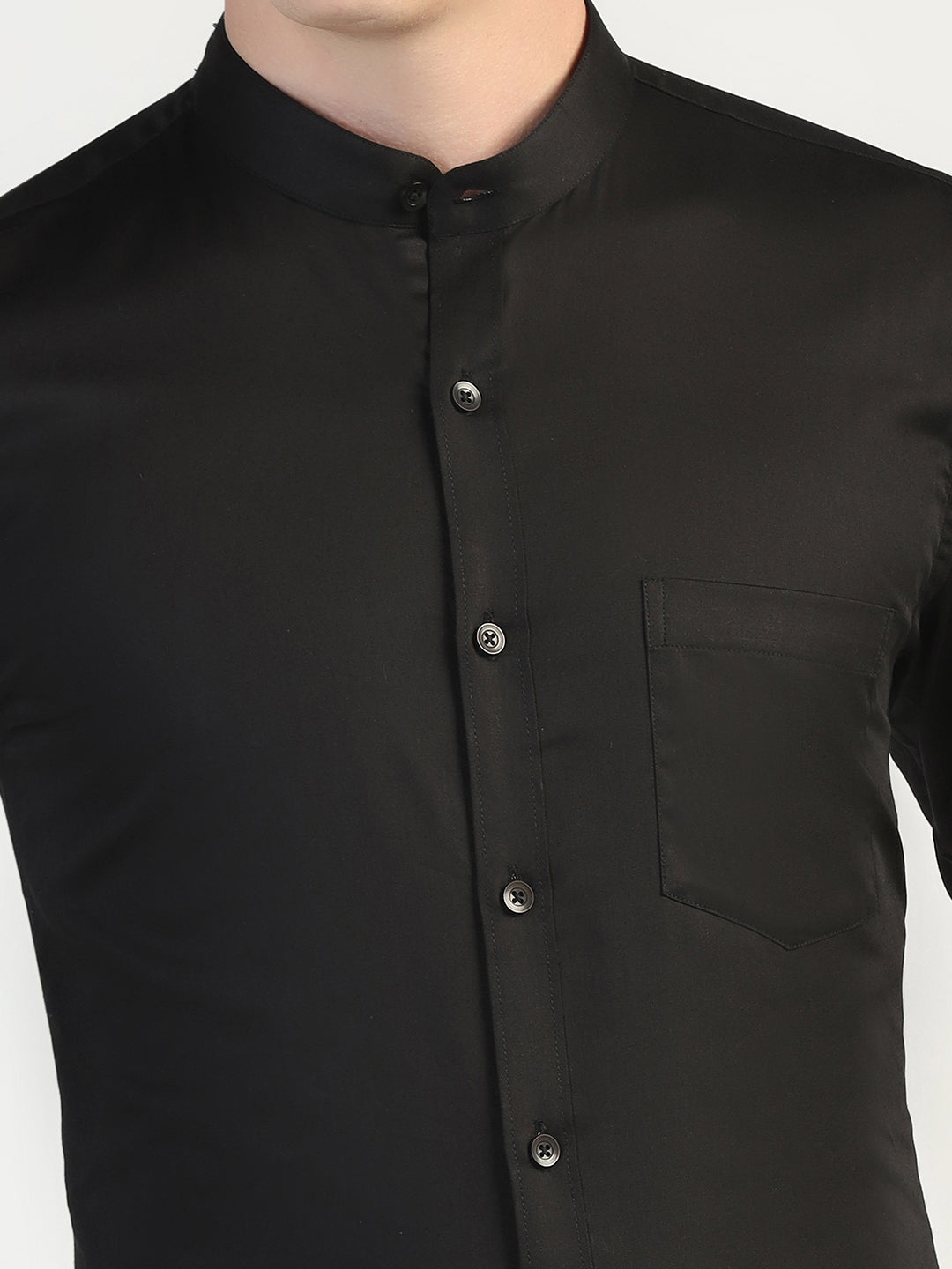 Mens Black Solid Shirt - Tahvo India