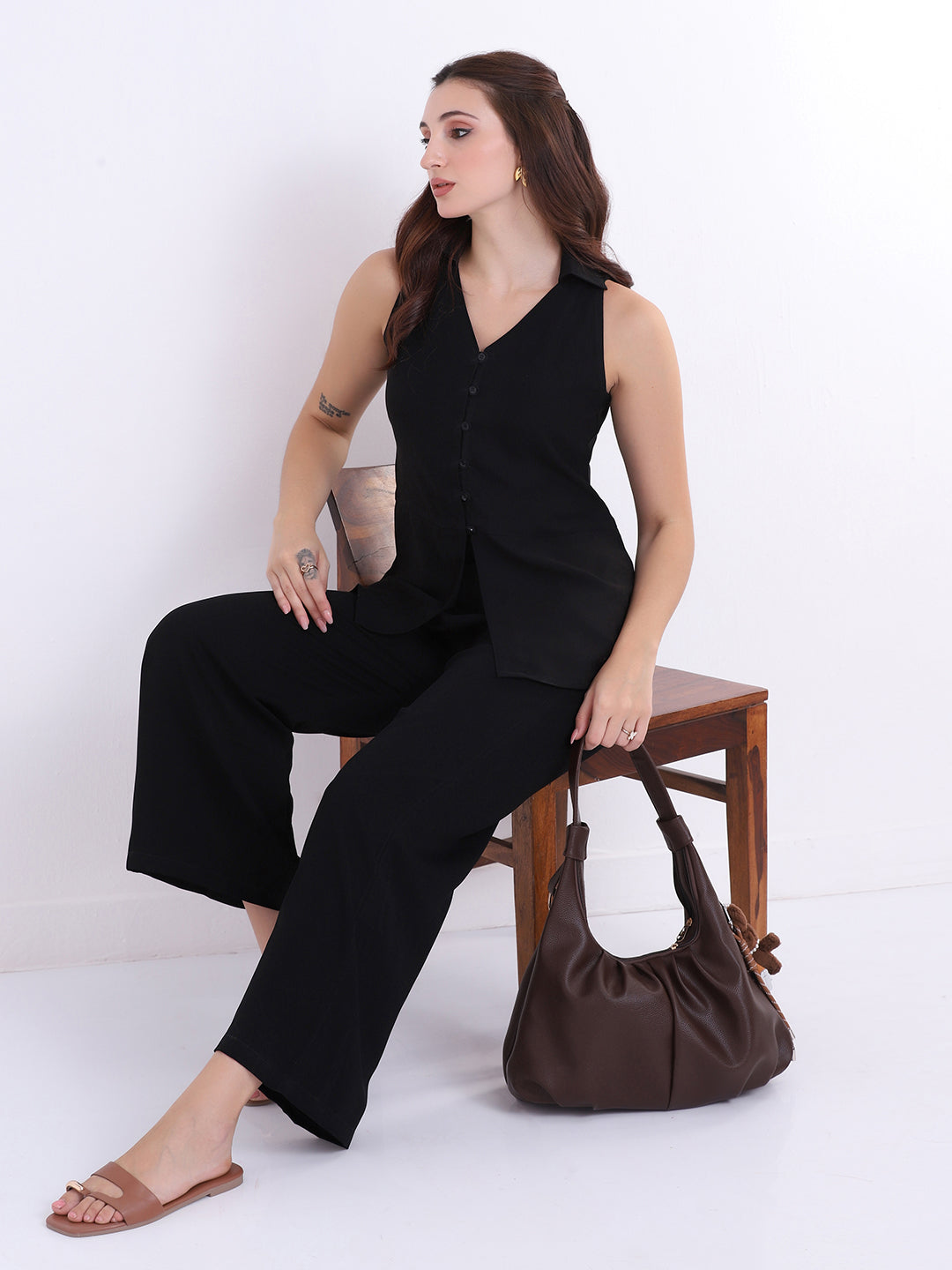 Black sleeveless coords