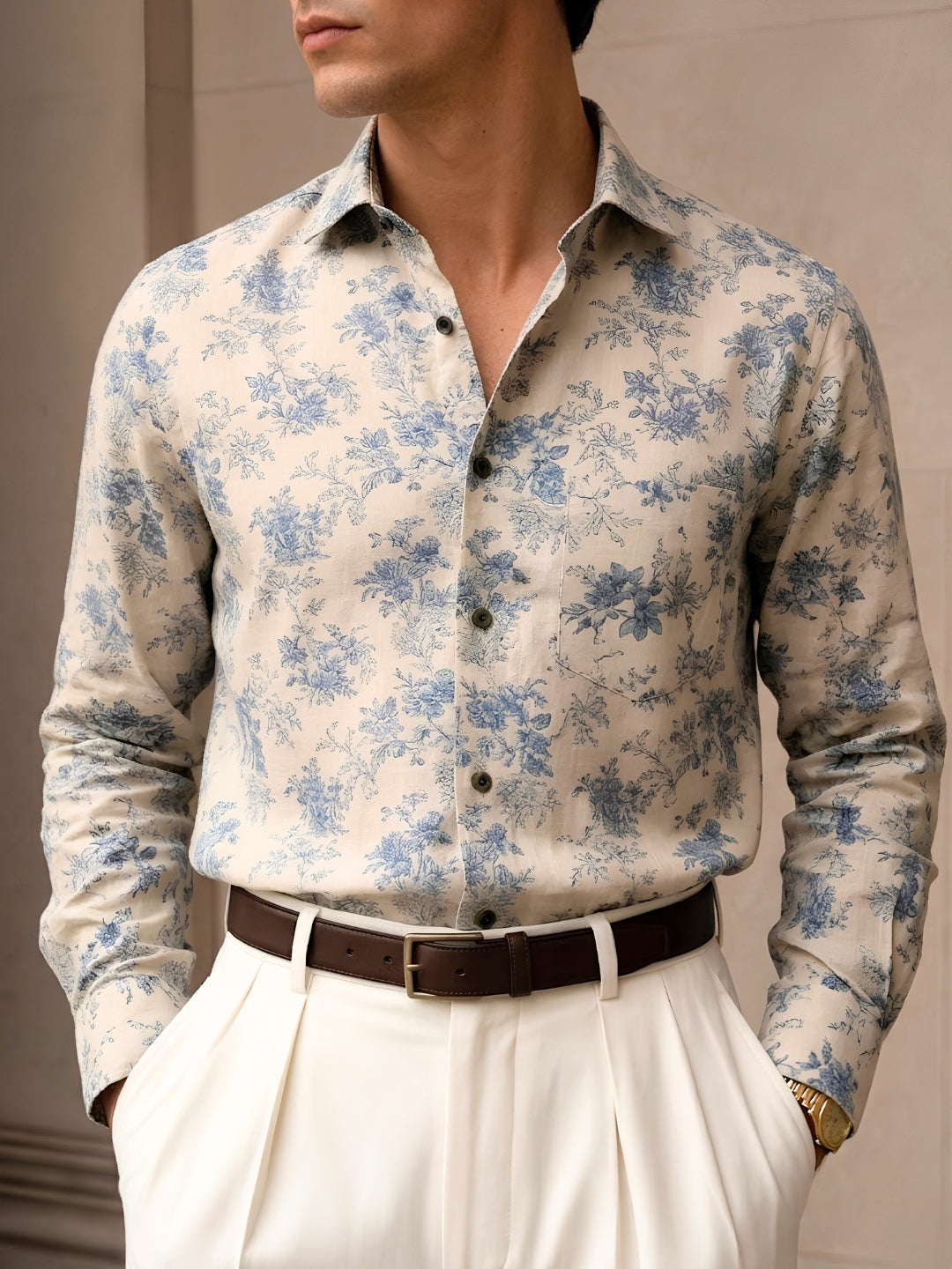 Men Grey Printed Shirt