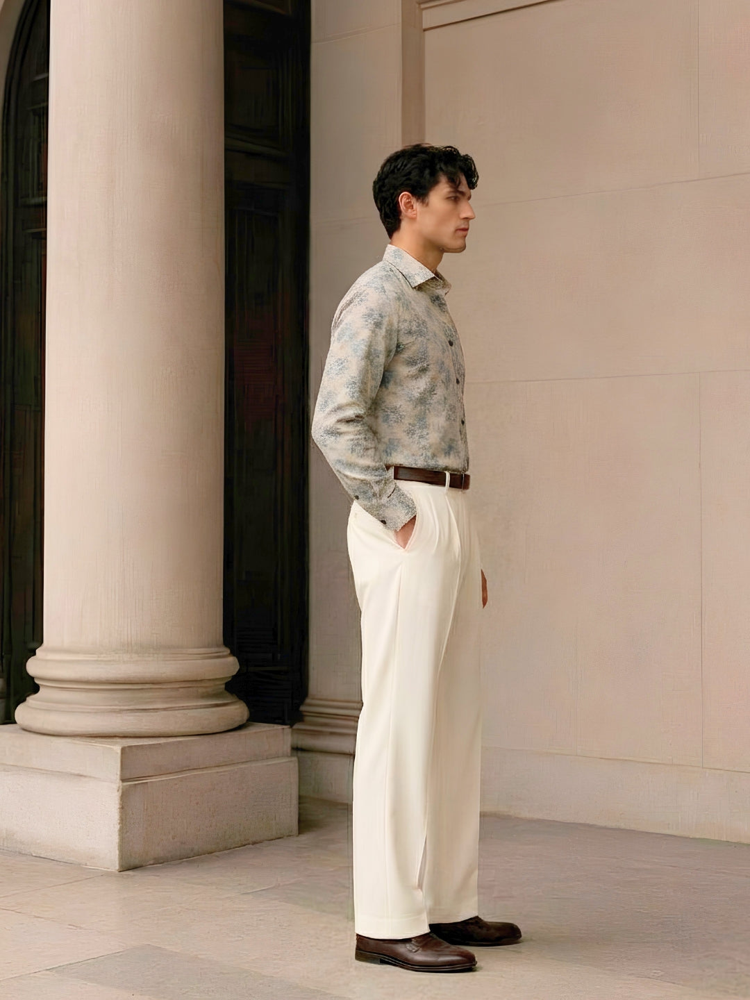 Men Grey Printed Shirt