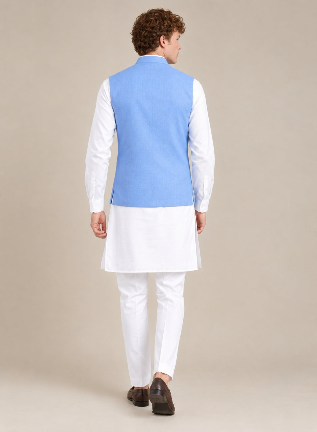 Men Blue 9 Button Nehru Jacket
