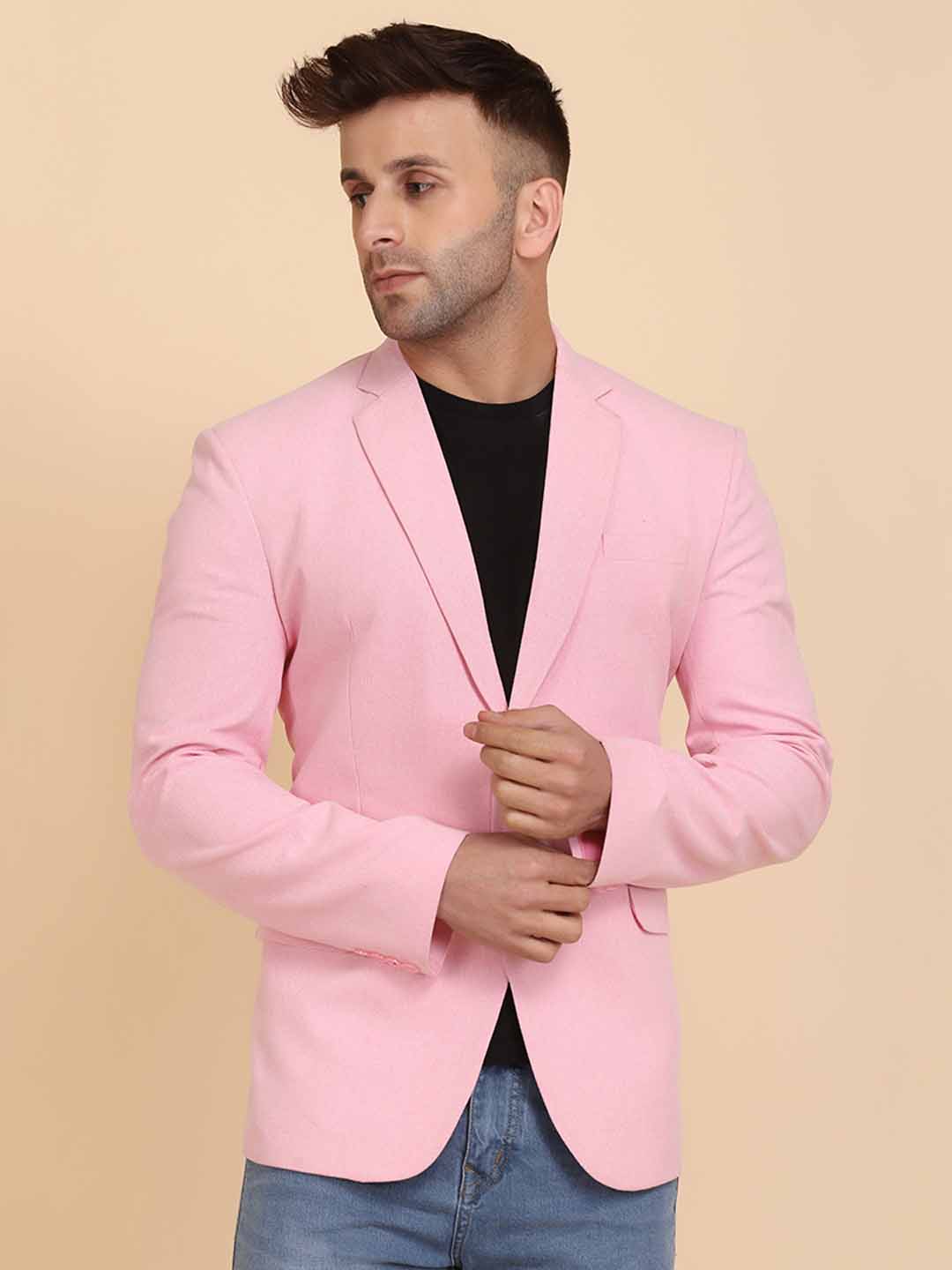 Pink Sold Single Breasted Casual Blazer - Tahvo India