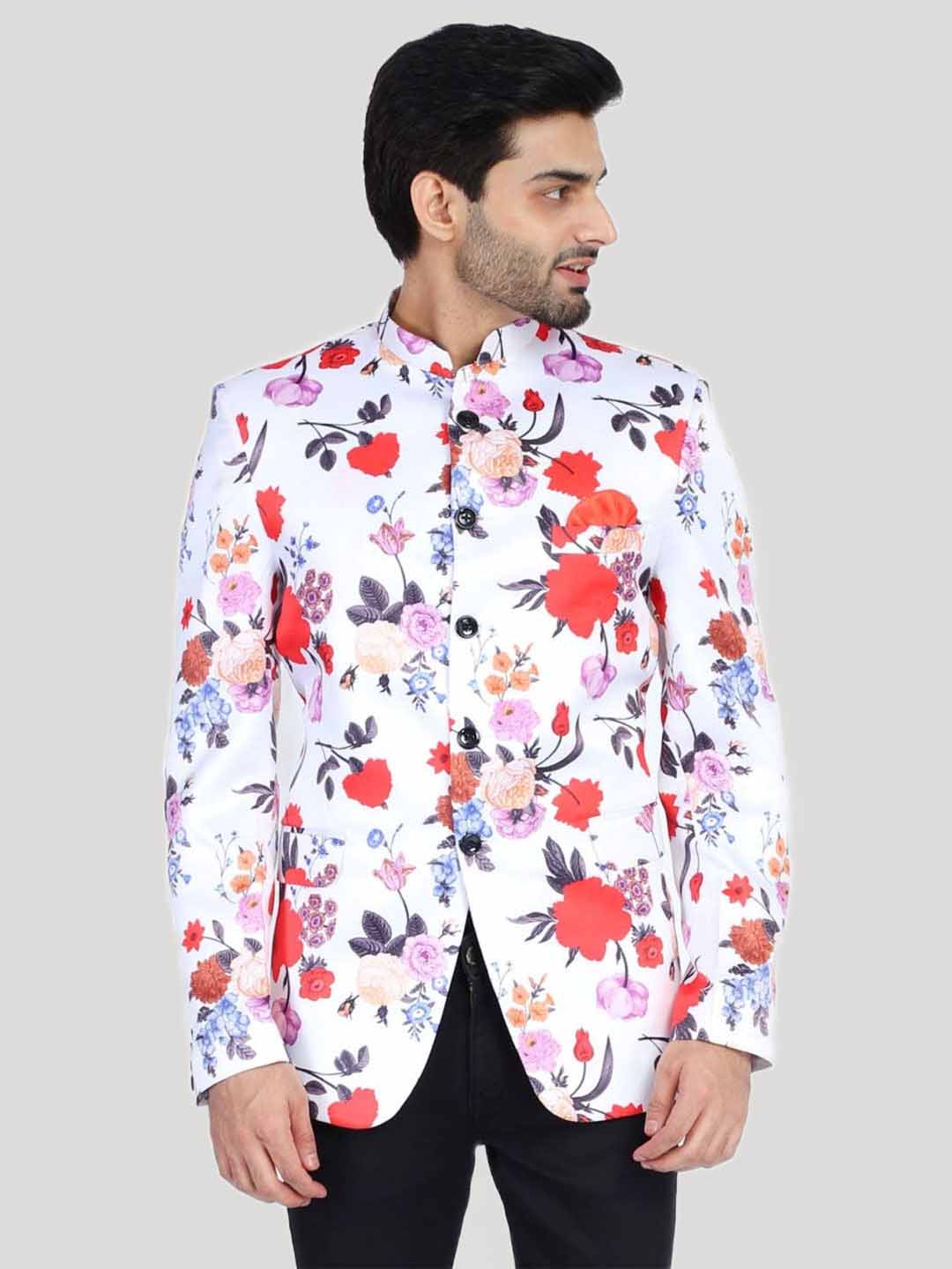Men Printed Men Blazer With Hanky - Tahvo India
