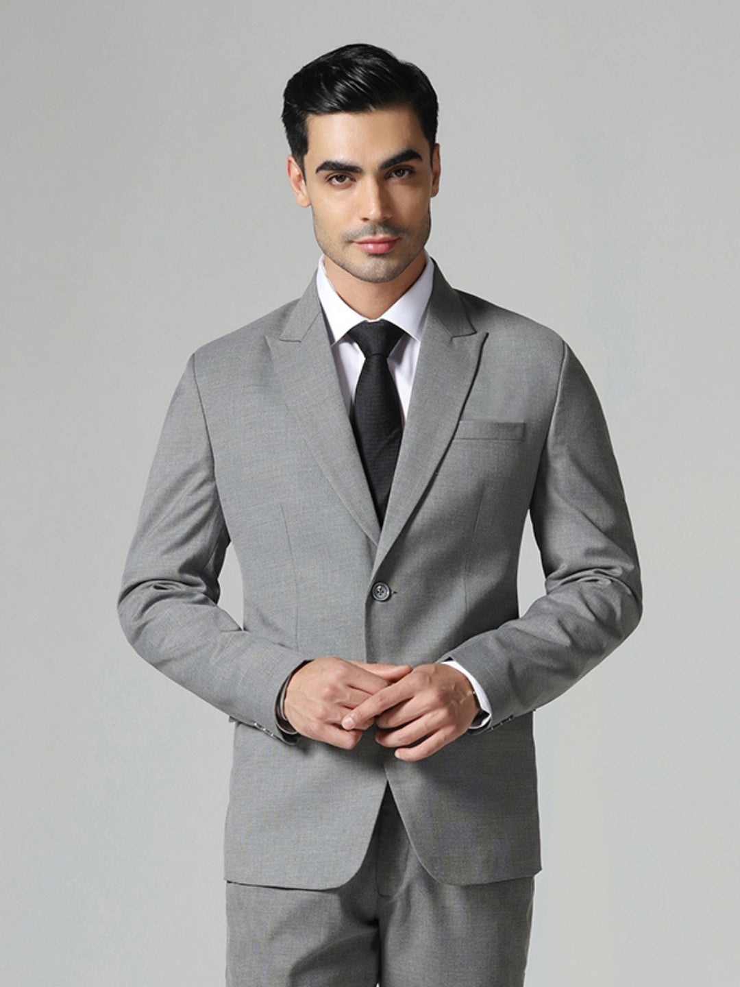 Men Grey Black Pic & Pic Blazer