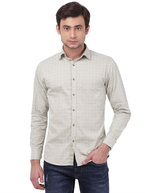 Beige Check Shirt