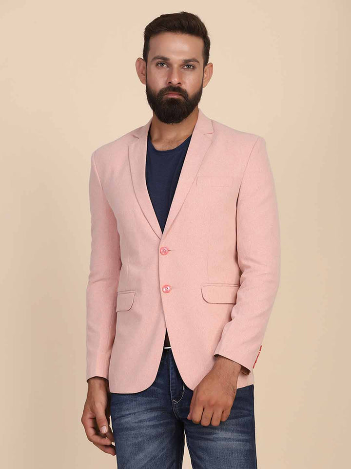 Men Suede Peach Blazer - Tahvo India