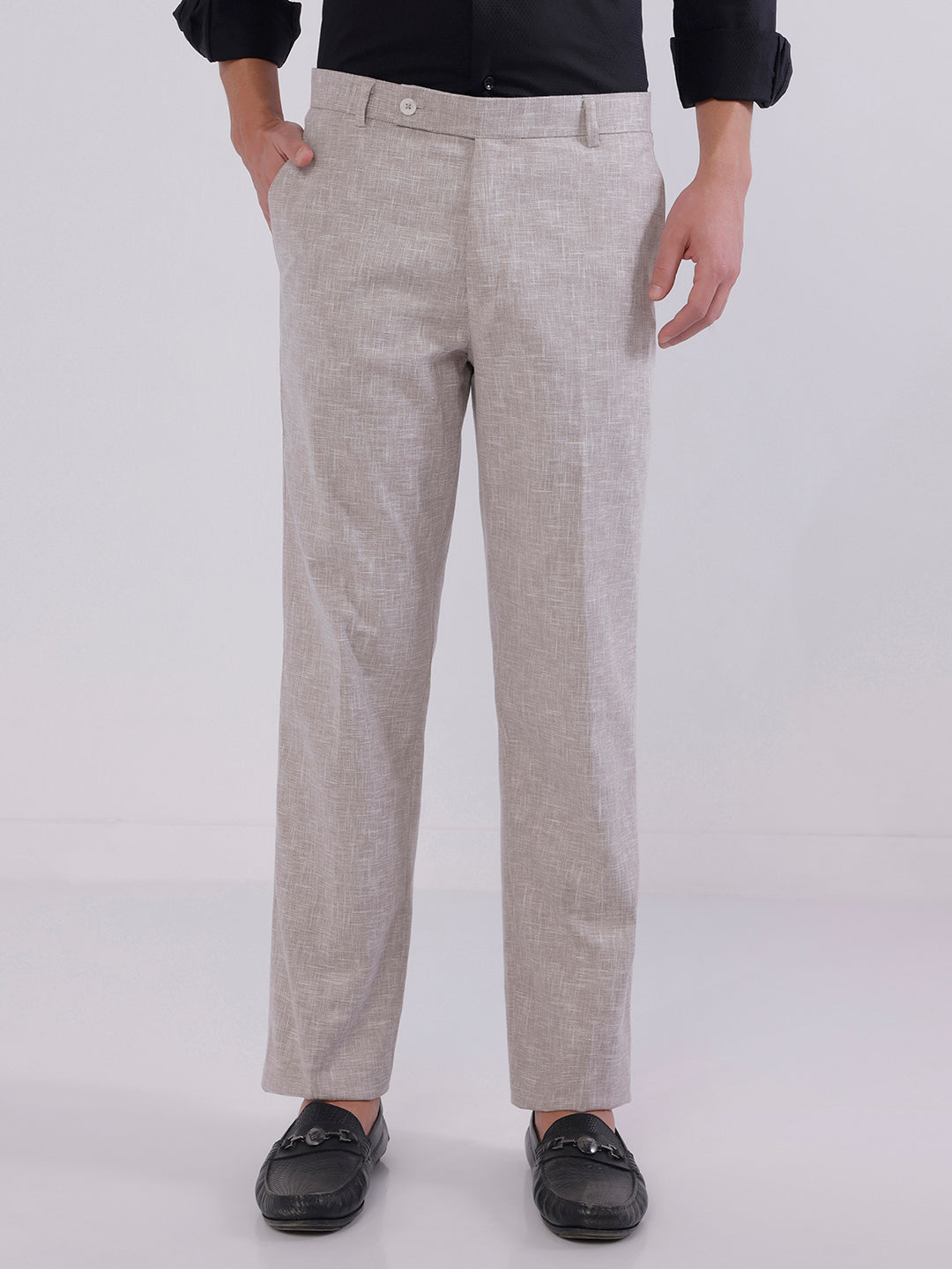 Men Regular fit linen trousers