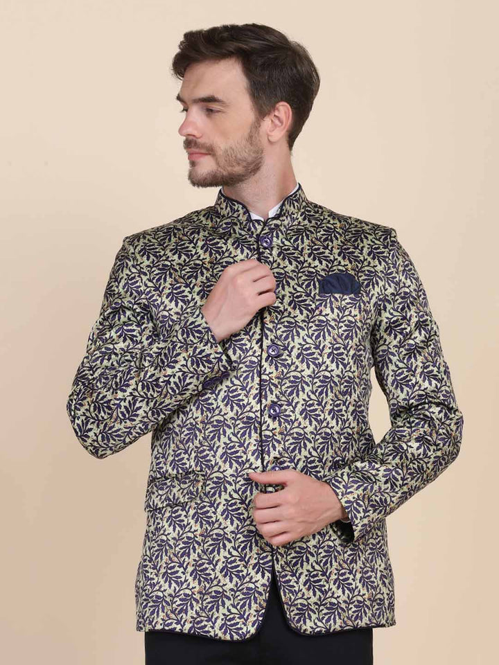 Men Printed Bandgala Blazers - Tahvo India