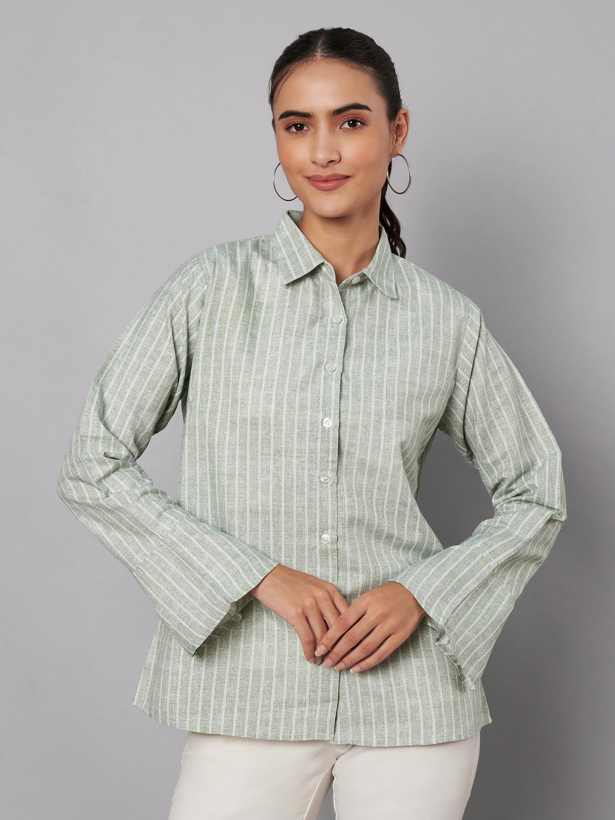 The Flare Cuff Stripe Shirt