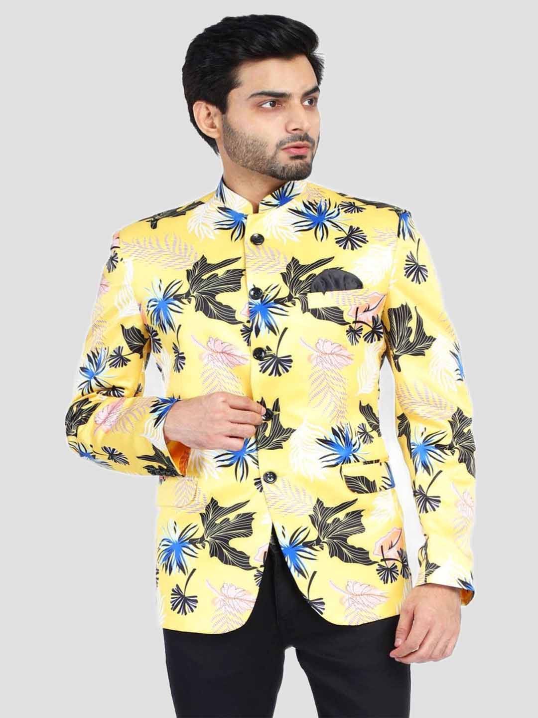 Men Printed Men Blazer With Hanky