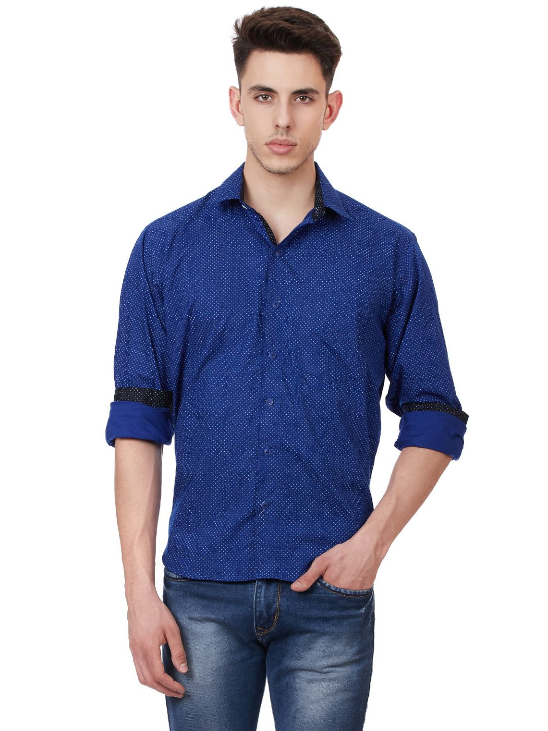 Men Blue Casual Printed Shirt