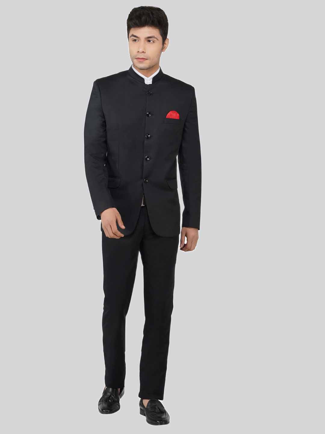 Men Black Bandgala Suit - Tahvo India