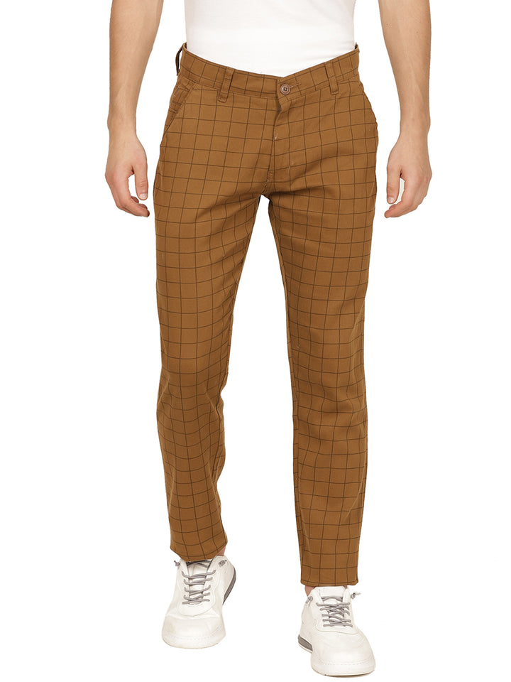 Men Brown Casual Trousers - Tahvo India