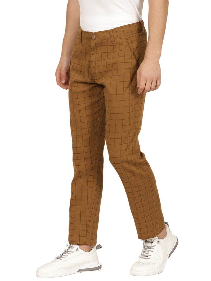 Men Brown Casual Trousers - Tahvo India