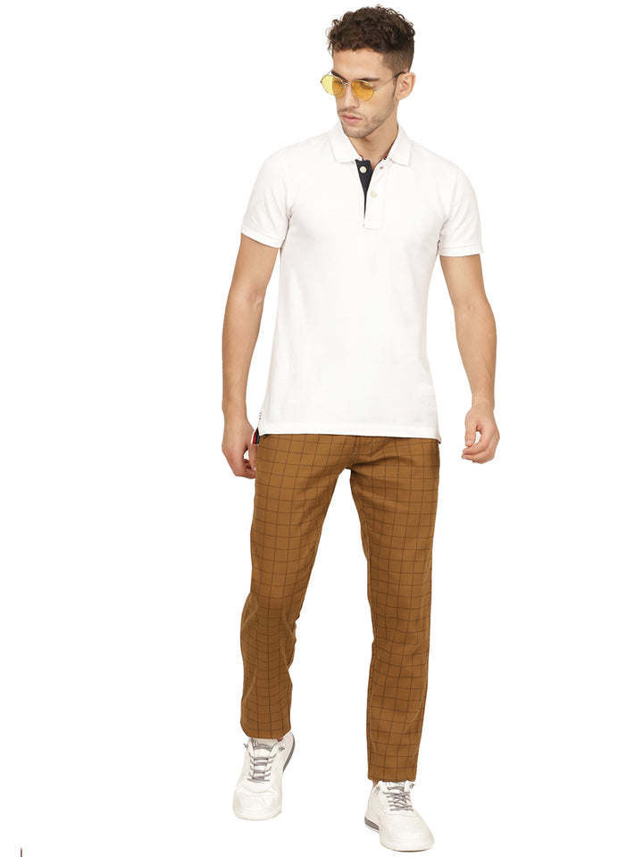 Men Brown Casual Trousers - Tahvo India