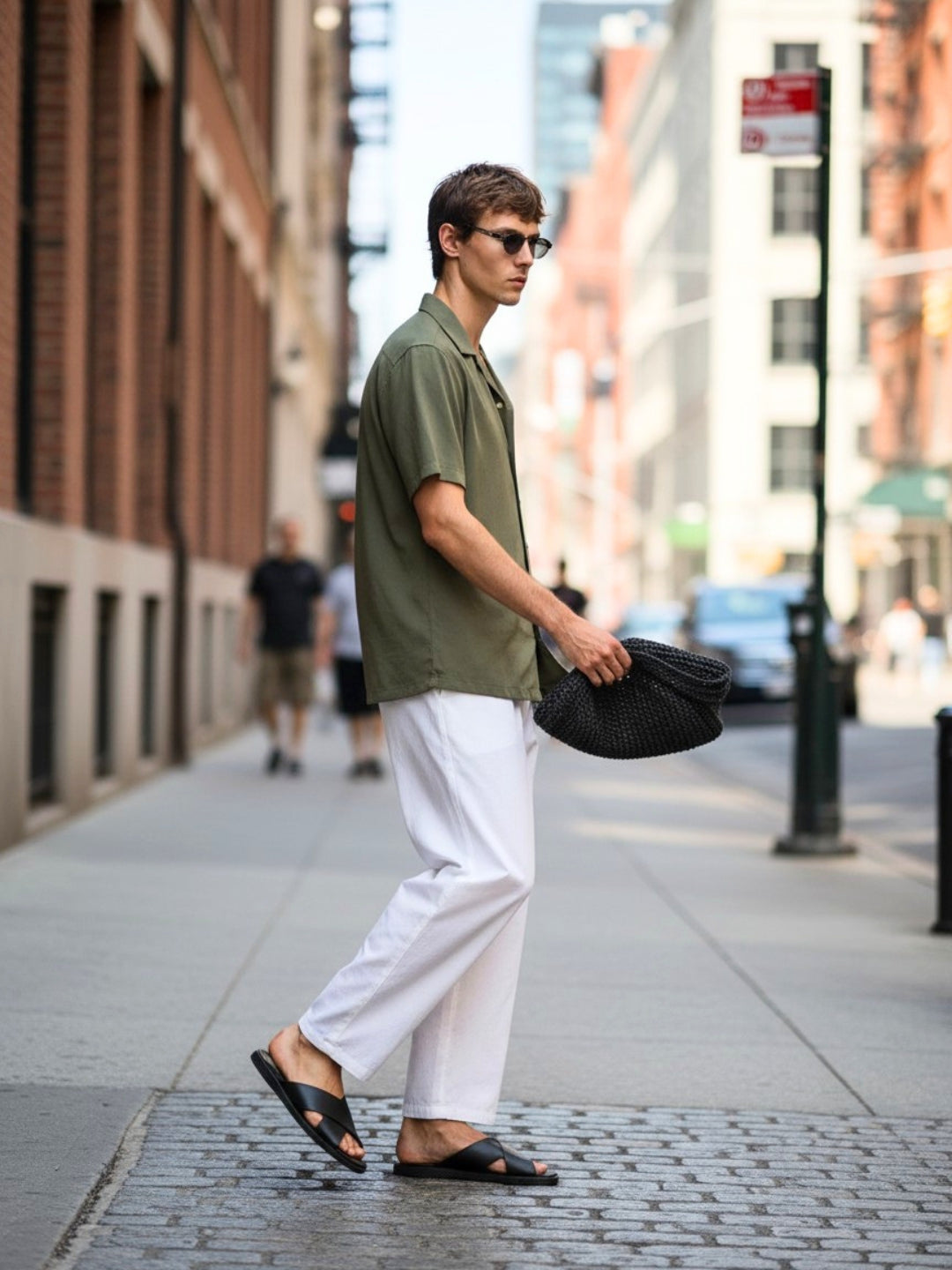 Versatile Olive Short-Sleeve Shirt for Men