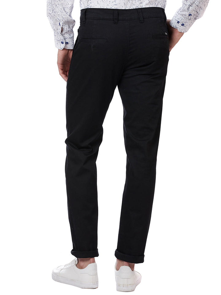Men Black Solid Trousers - Tahvo India