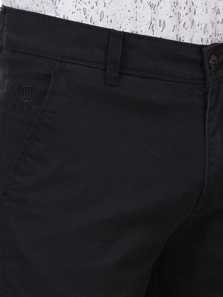 Men Black Solid Trousers - Tahvo India