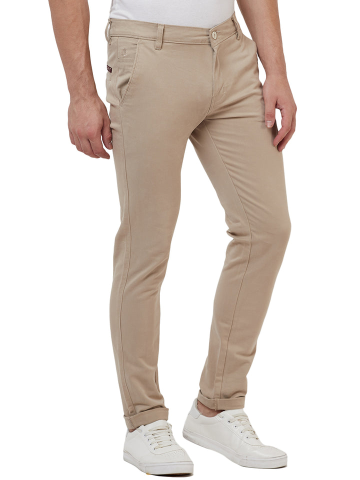 Men Beige Regular Fit Trousers - Tahvo India