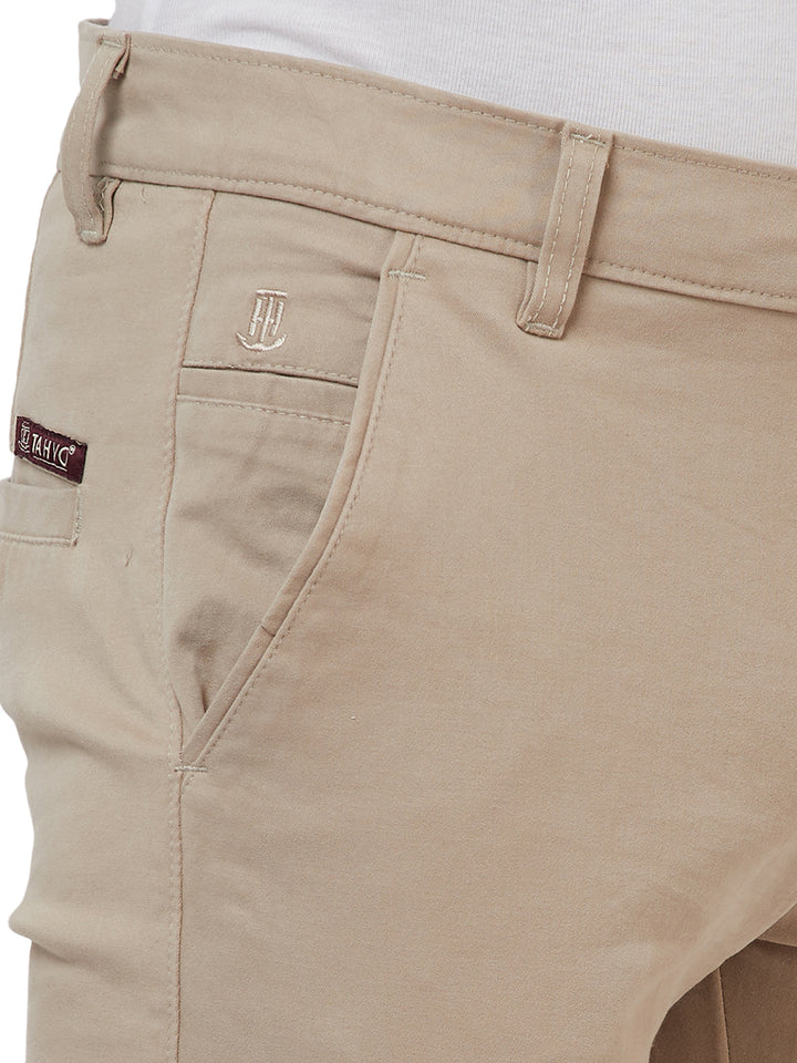 Men Beige Regular Fit Trousers - Tahvo India