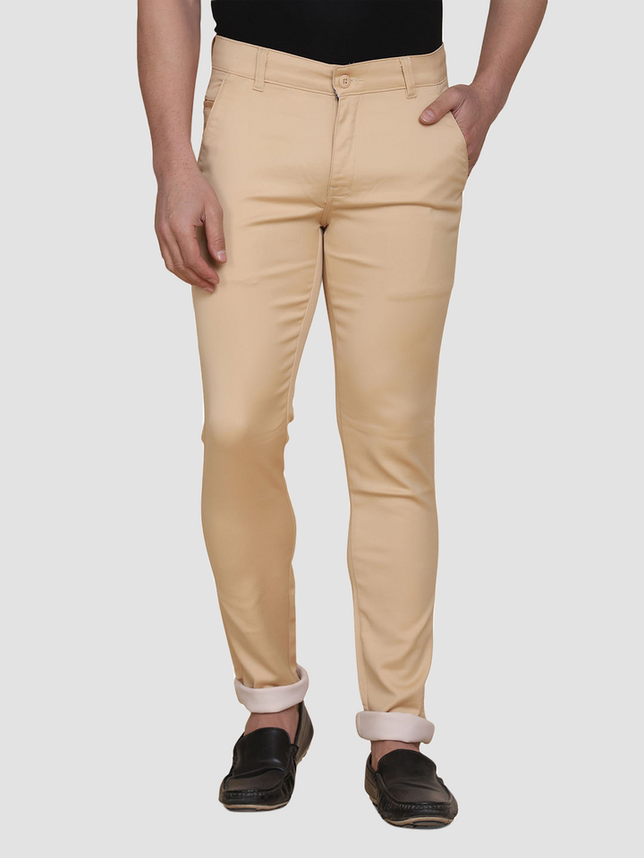 Men Beige Casual Trousers - Tahvo India