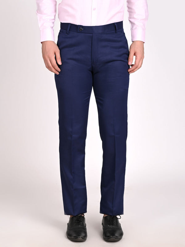 Men Blue Formal Trouser - Tahvo India