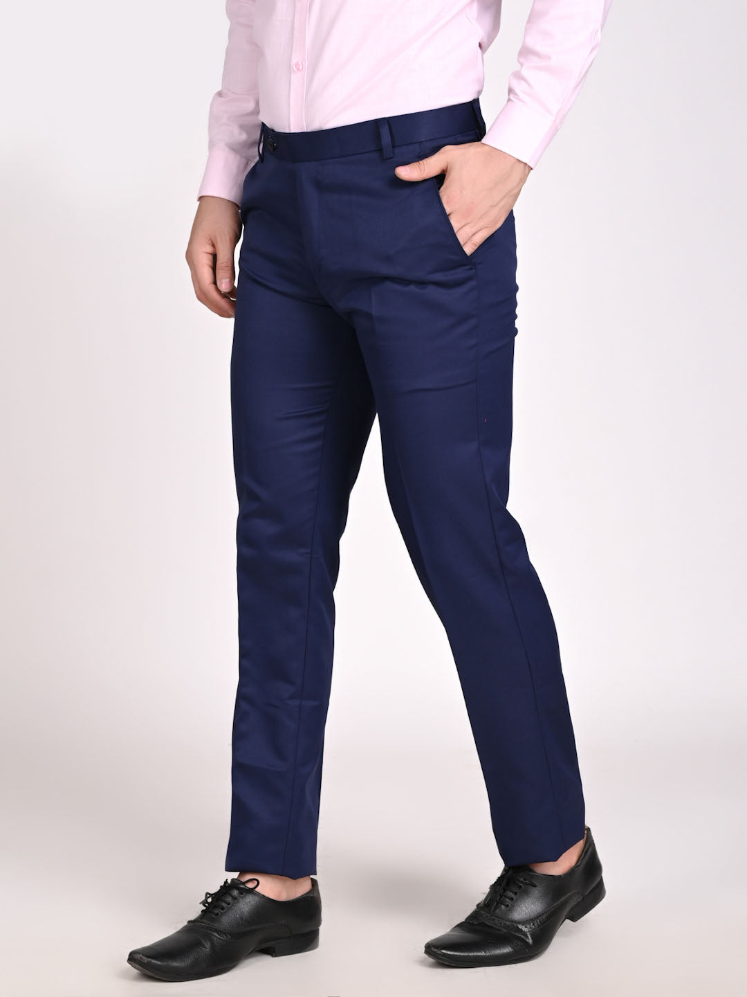 Men Blue Formal Trouser - Tahvo India