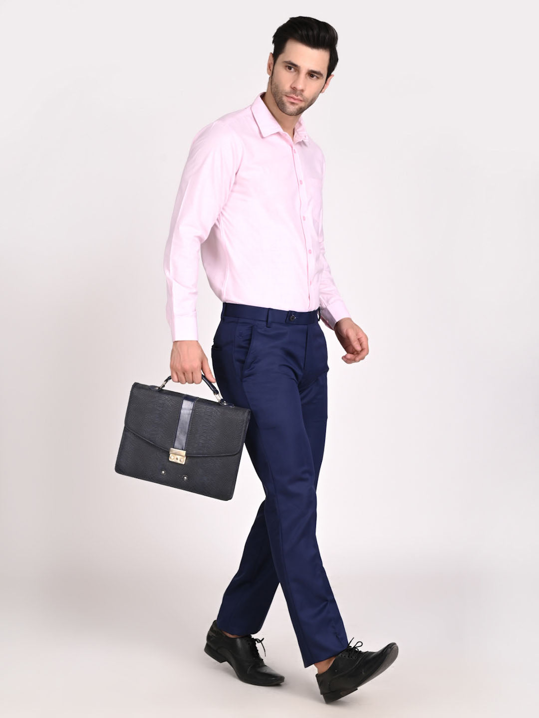 Men Blue Formal Trouser - Tahvo India