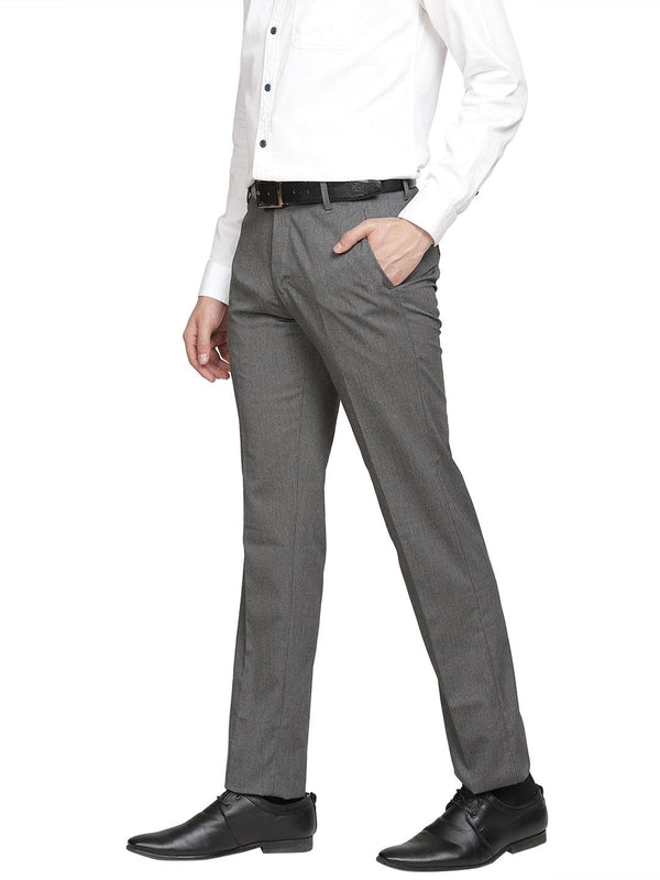 Men Grey Textured Regular Fit Trouser - Tahvo India