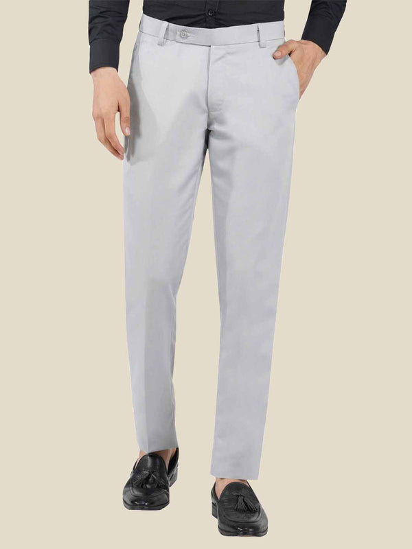 Men Grey Solid Trousers - Tahvo India