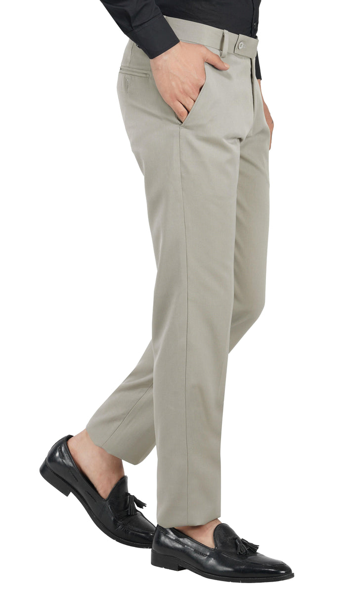 Men Grey Solid Trouser - Tahvo India