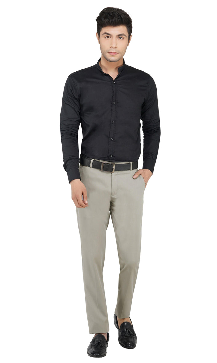 Men Grey Solid Trouser - Tahvo India