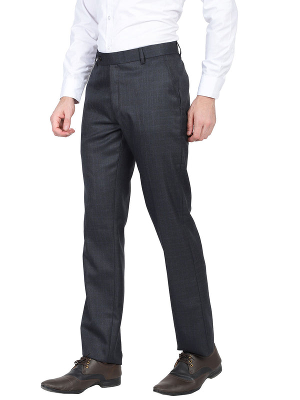 Brown Check Formal Trousers - Tahvo India