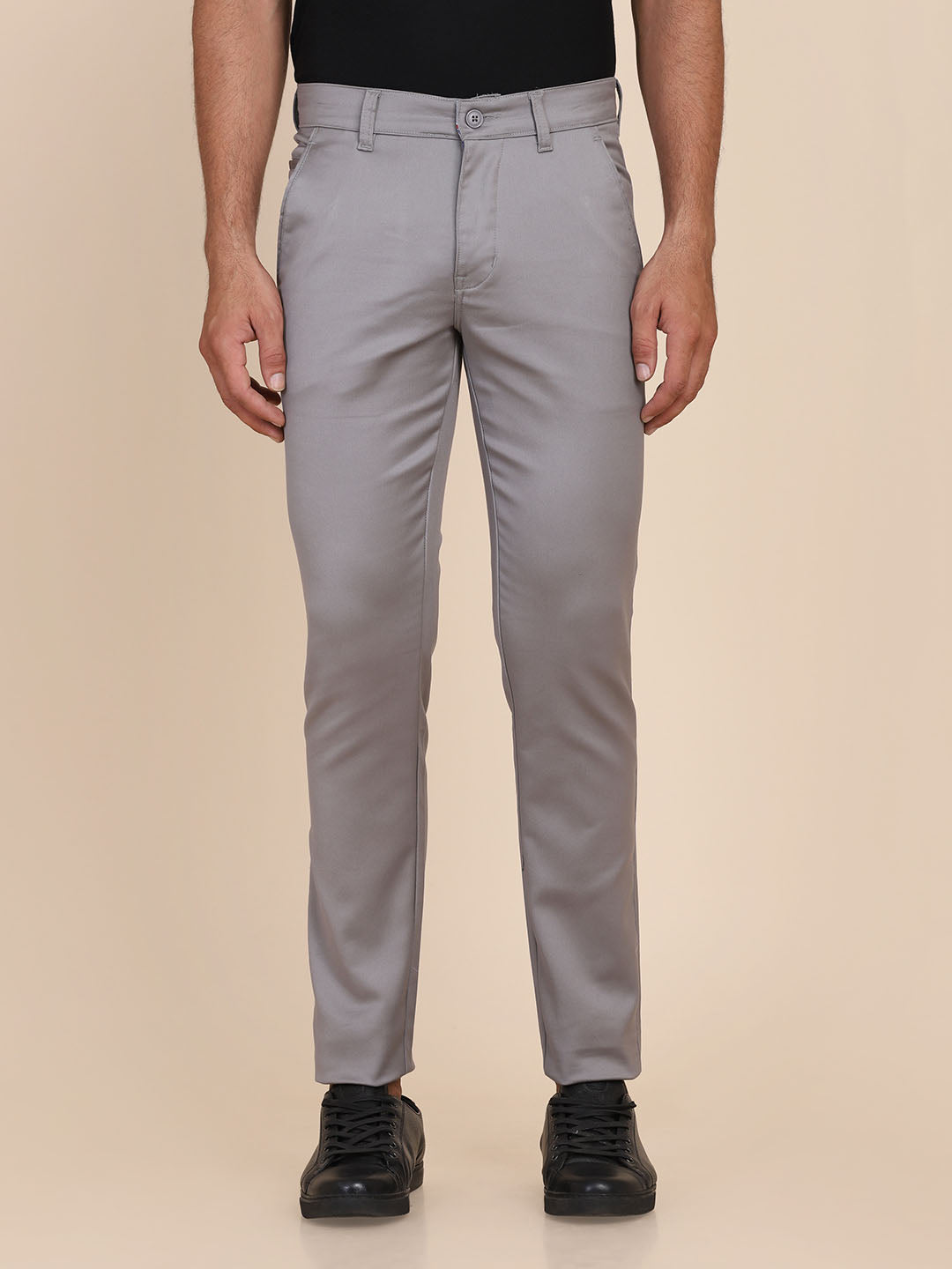 Men Grey Slim Fit Chinos - Tahvo India