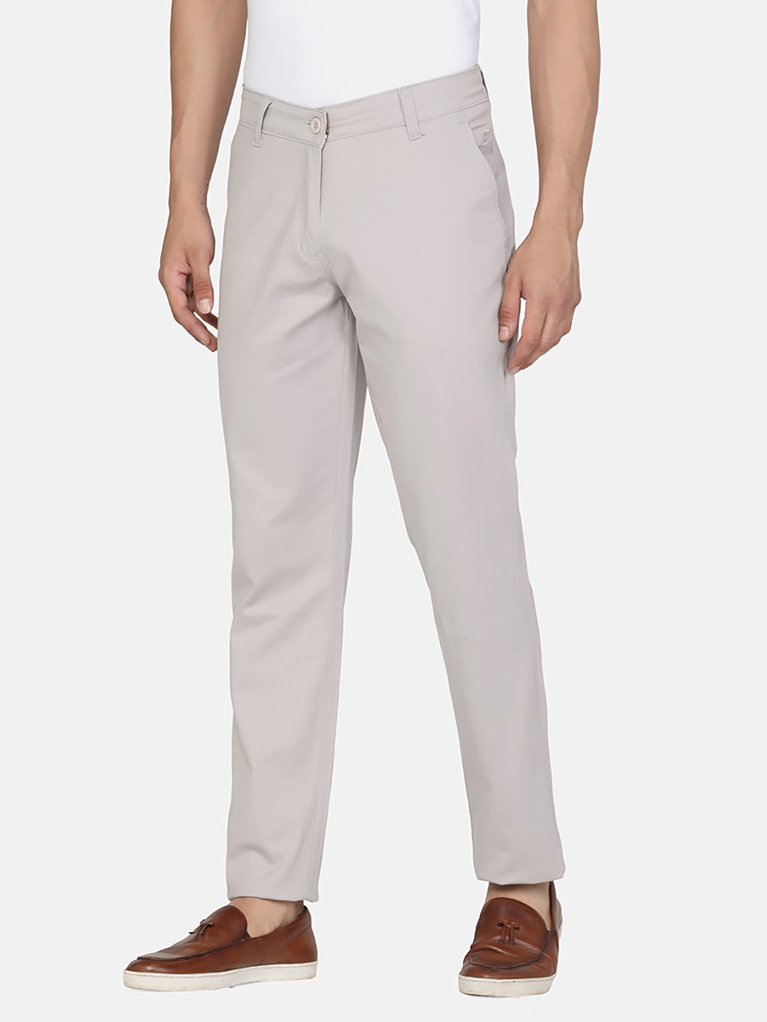 Men Grey cotton Chinos - Tahvo India