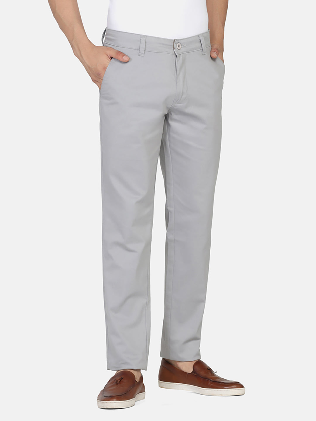 Men Grey Chinos - Tahvo India