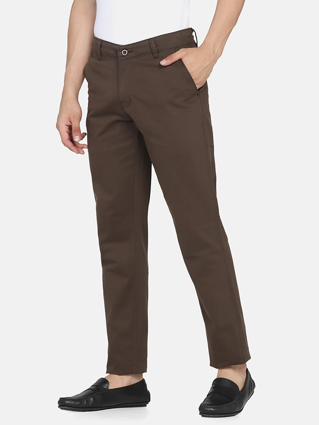 Men Brown cotton Chinos - Tahvo India