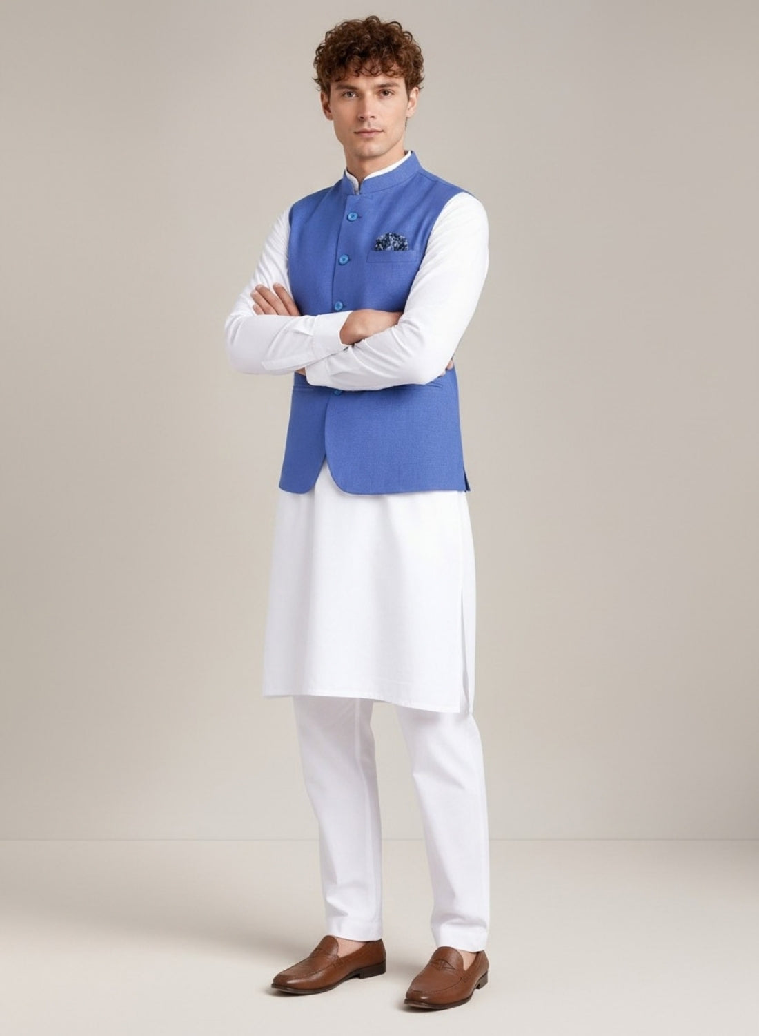 Men Kurta Set With Jacket