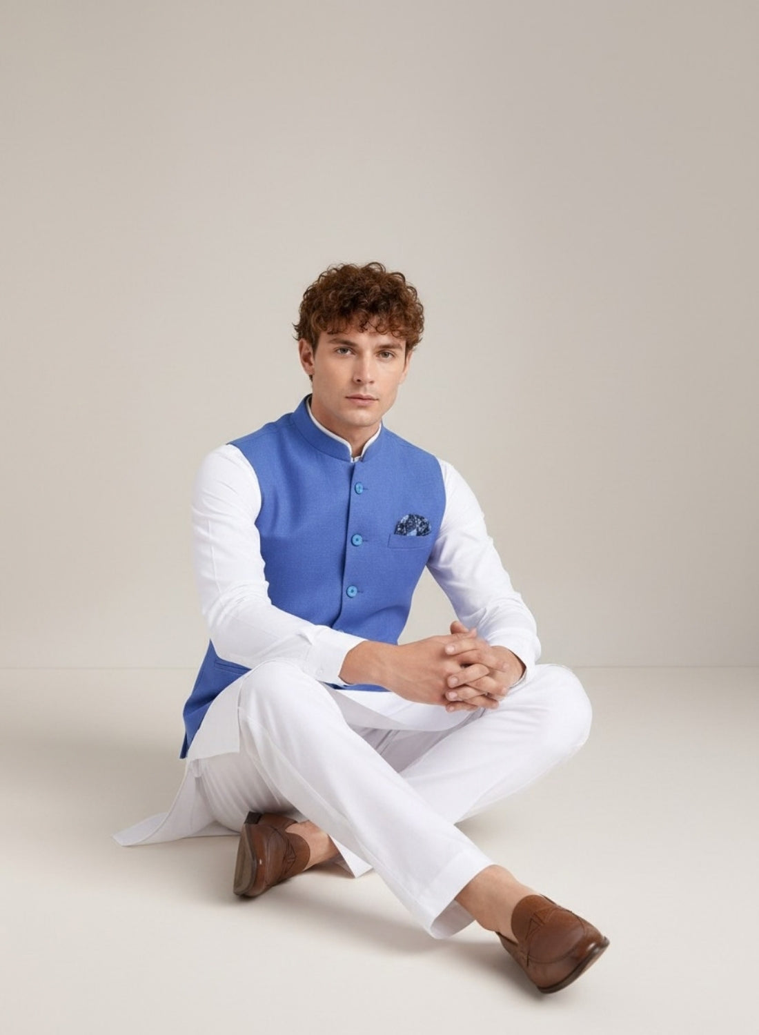 Men Blue Nehru Jacket